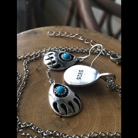 💐Sold- Turquoise 925 Stirling Silver Plated Set - Picture 3 of 8